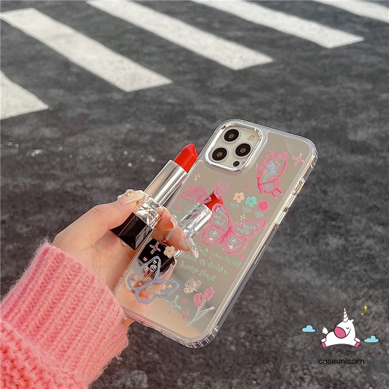 เคสโทรศัพท์มือถืออะคริลิค ลายการ์ตูนผีเสื้อ พร้อมขาตั้ง หรูหรา สําหรับ IPhone 14 11 Pro Max 13 12 Pro Max 11Pro 14Pro Max