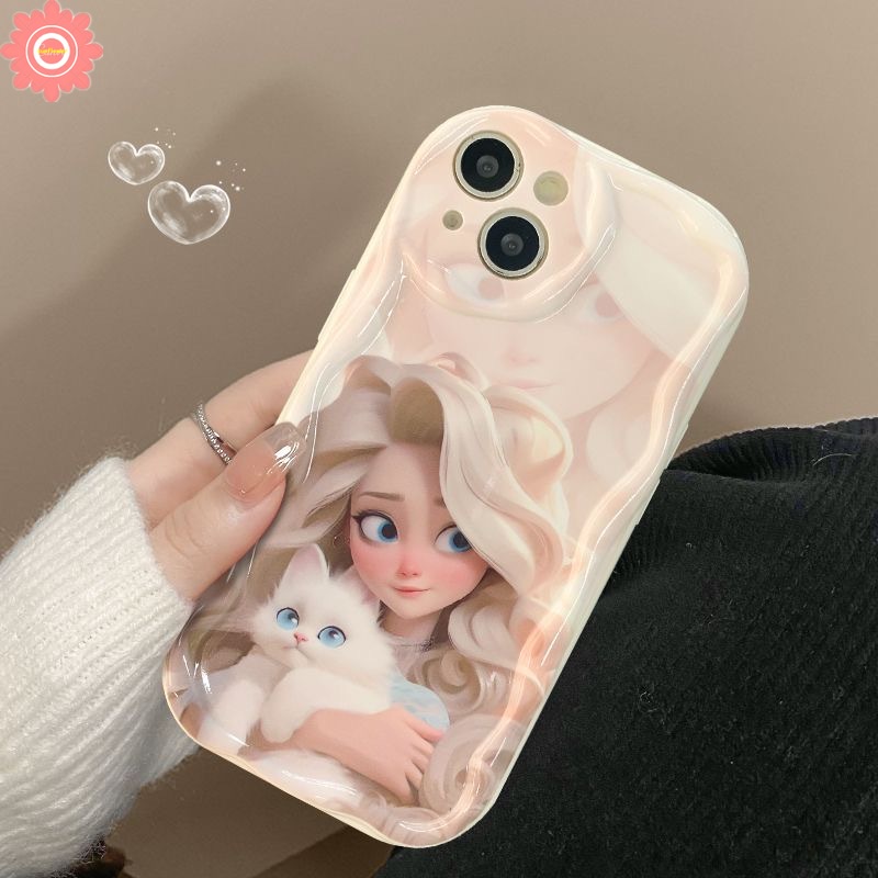 เคสโทรศัพท์มือถือ แบบนิ่ม ลายการ์ตูนเจ้าหญิงแอนนา 3D ขอบโค้ง สําหรับ IPhone 7Plus 11 13 12 14 Pro MAX XR 7 6S 8 6 Plus X XS MAX SE 2020