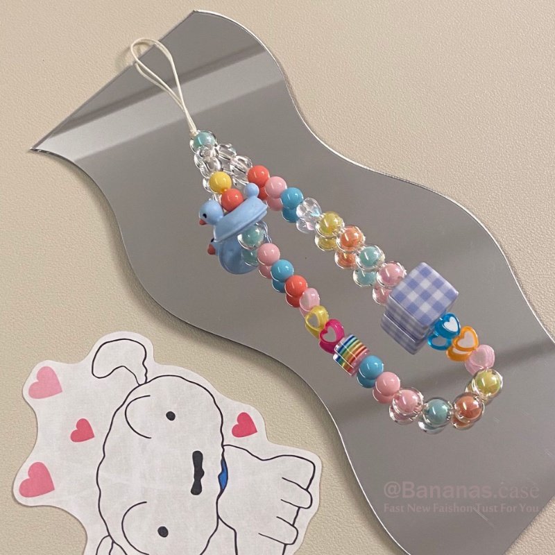 สายคล้องโทรศัพท์มือถือ ลายการ์ตูนเป็ด ป้องกันการสูญหาย อุปกรณ์เสริม สําหรับ Airpods
