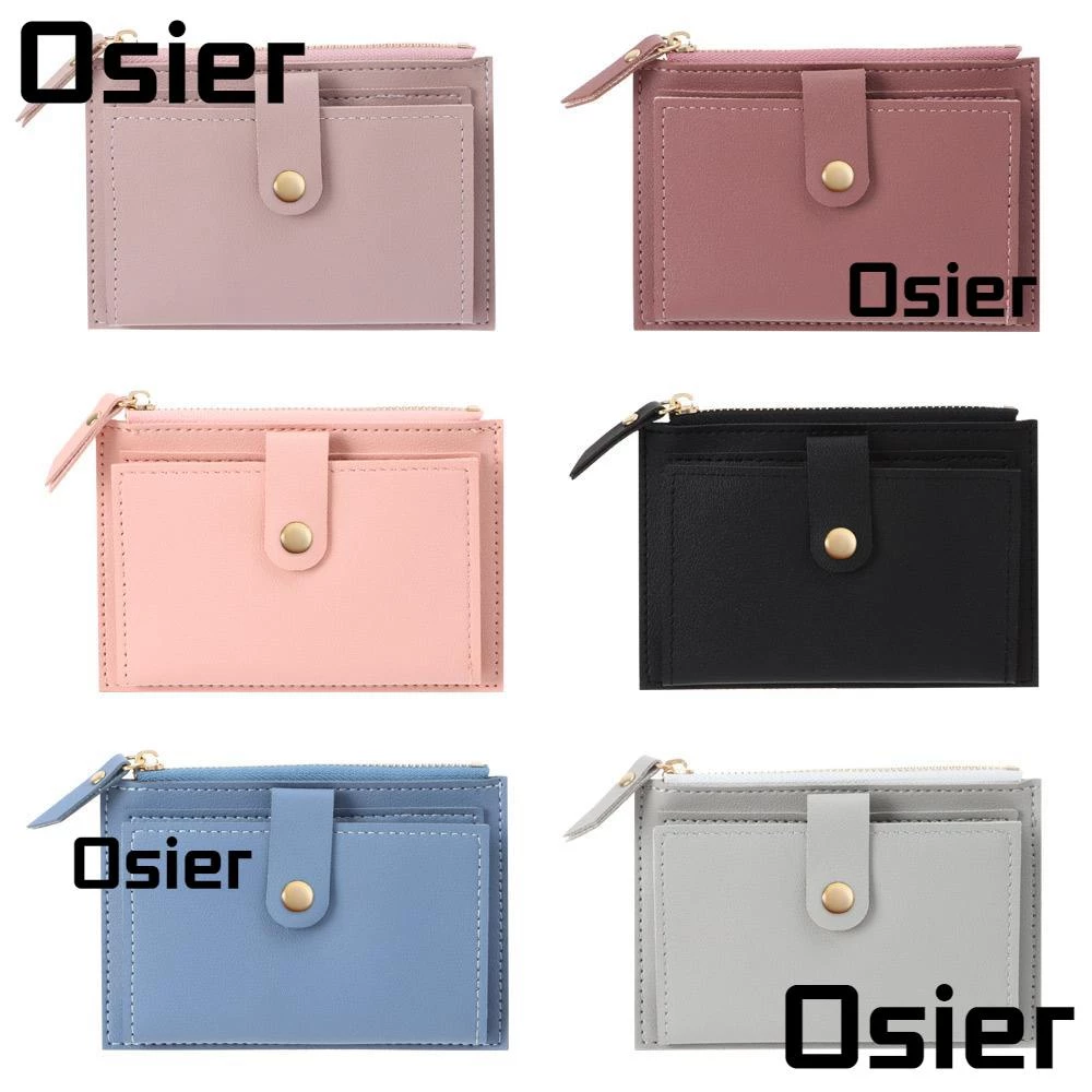 Osier กระเป๋าสตางค์ กระเป๋าใส่เหรียญ หนัง PU ขนาดเล็ก น่ารัก สีพื้น หลากสี แฟชั่นสําหรับผู้หญิง — ของมงคลหมวดสีมงคล