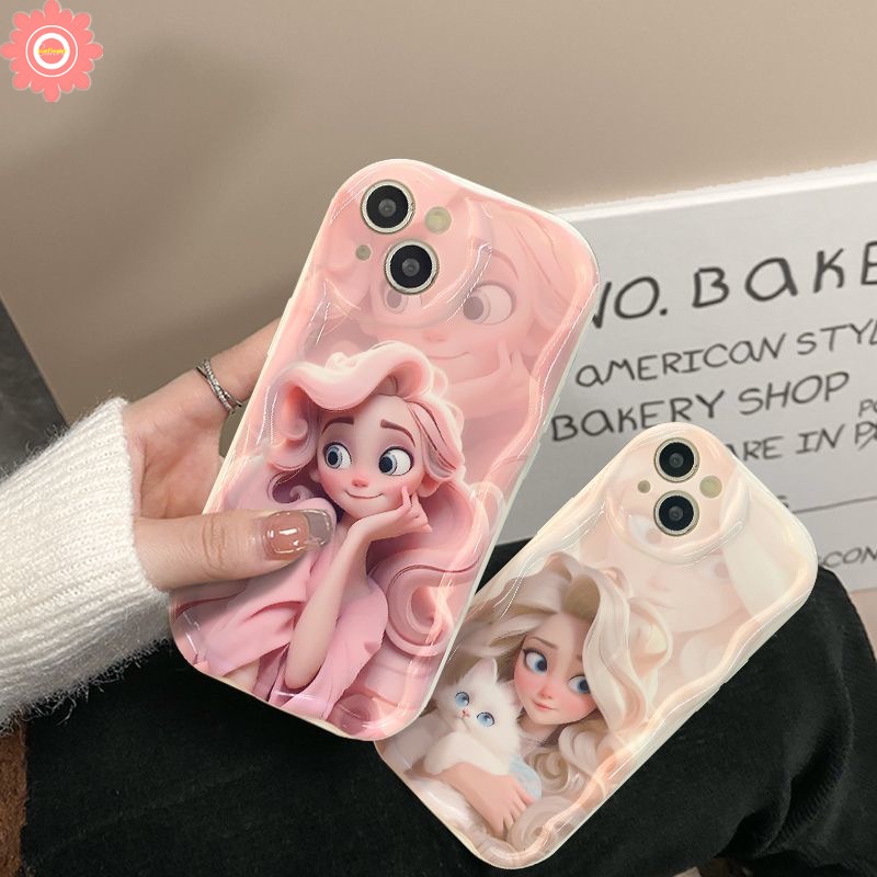 เคสโทรศัพท์มือถือ แบบนิ่ม ลายการ์ตูนเจ้าหญิงแอนนา 3D ขอบโค้ง สําหรับ IPhone 7Plus 11 13 12 14 Pro MAX XR 7 6S 8 6 Plus X XS MAX SE 2020