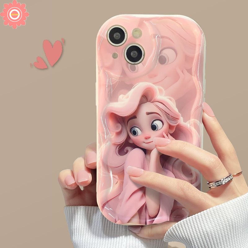 เคสโทรศัพท์มือถือ แบบนิ่ม ลายการ์ตูนเจ้าหญิงแอนนา 3D ขอบโค้ง สําหรับ IPhone 7Plus 11 13 12 14 Pro MAX XR 7 6S 8 6 Plus X XS MAX SE 2020