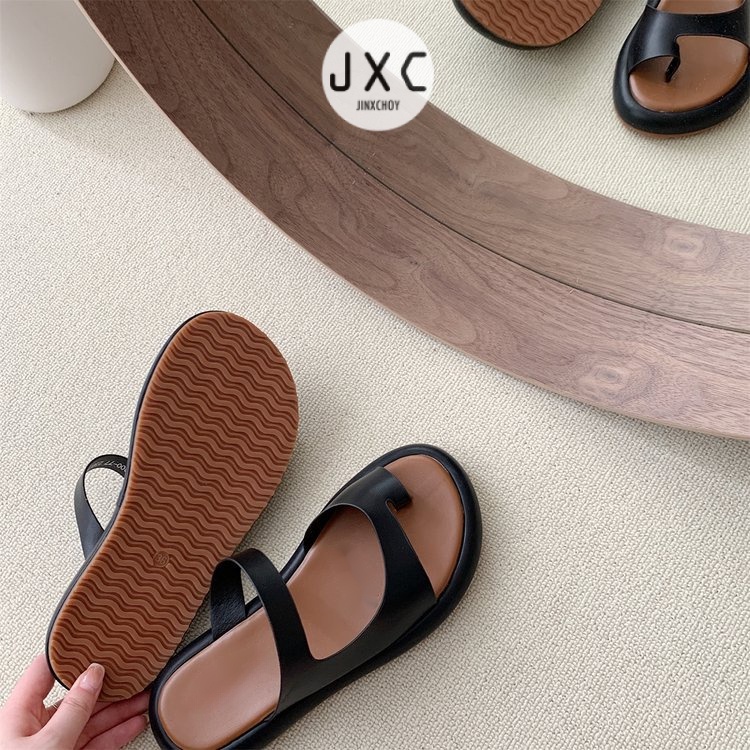 แฟชั ่ นเกาหลีรอบ Toe Y2K สไตล ์ ใหม ่ ชุด Toe สีทึบสบาย Casual AllMatch รองเท ้ าแตะแบนรองเท ้ าแตะนักเรียนวันหยุดชายหาดผู ้ หญิงรองเท ้ า AntiSlip B