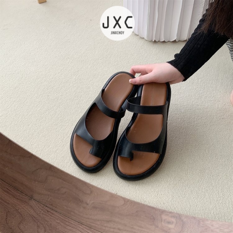 แฟชั ่ นเกาหลีรอบ Toe Y2K สไตล ์ ใหม ่ ชุด Toe สีทึบสบาย Casual AllMatch รองเท ้ าแตะแบนรองเท ้ าแตะนักเรียนวันหยุดชายหาดผู ้ หญิงรองเท ้ า AntiSlip B