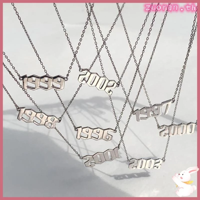 Zuo สร้อยคอโชคเกอร์ จี้ตัวเลข วันที่ กระดูกไหปลาร้า เครื่องประดับคู่รัก ของขวัญวันเกิด สไตล์ฮิปฮอป สําหรับผู้หญิง — ของมงคลหมวดเลขมงคล