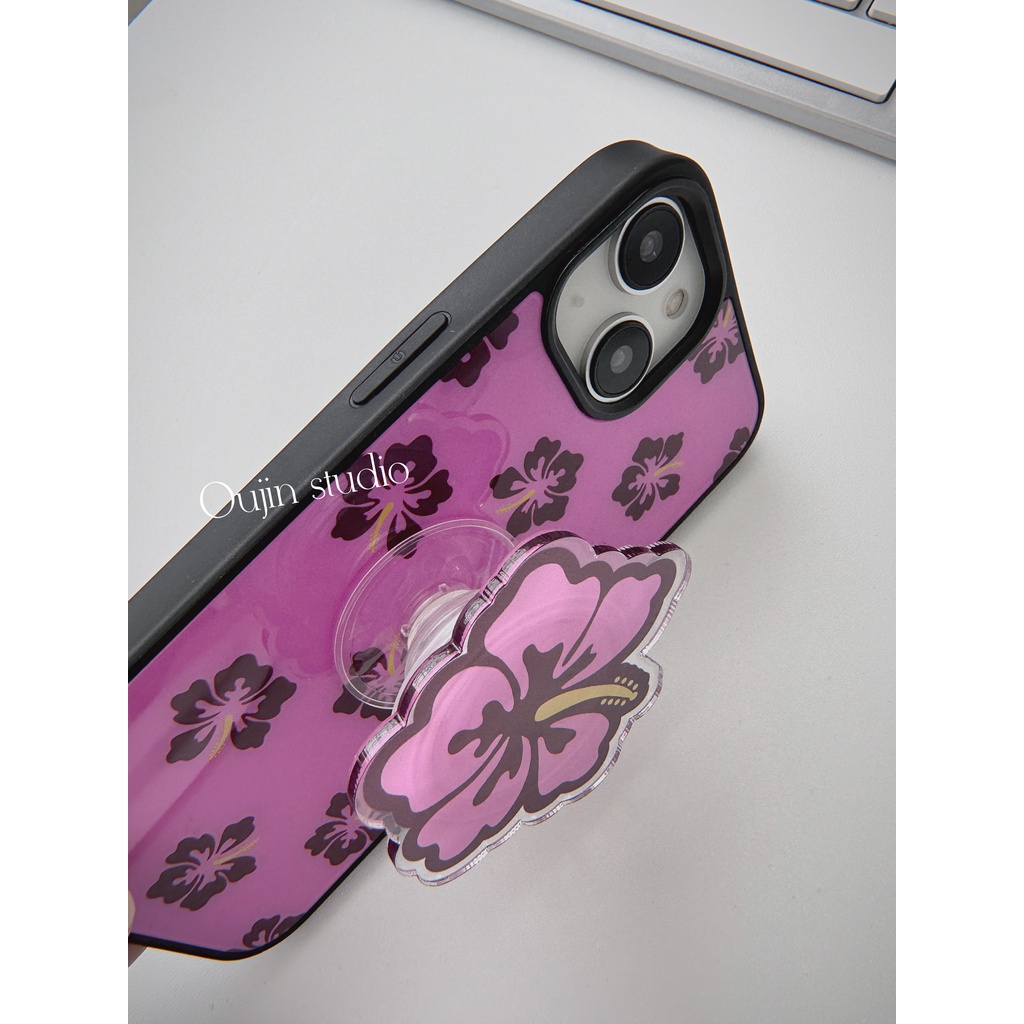 เคสโทรศัพท์มือถือ ลายใบโคลเวอร์สี่แฉก สีโรสโกลด์ สไตล์เกาหลี สําหรับ 15pro 13pro 14promax 12 11