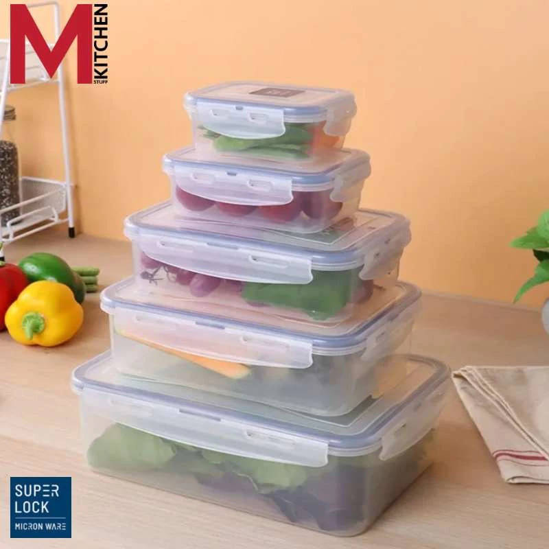 M KITCHEN กล่องใส่อาหาร กล่องอาหาร กล่องข้าว กล่องถนอมอาหาร พลาสติก Superlock สามารถนำเข้าไมโครเวฟ (C0)
