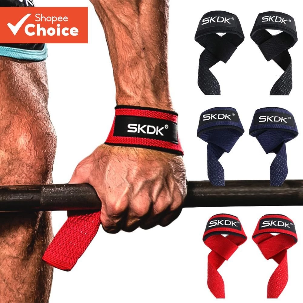 2 ชิ้น/คู่ Gym ฟิตเนสยกน้ําหนักสายรัด Dumbbell Hand Grips การฝึกอบรมสายรัดข้อมือสําหรับ Barbell