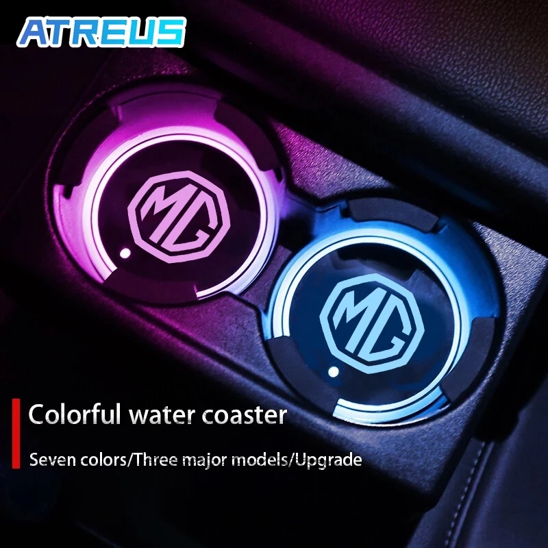 ที่วางแก้วน้ำ MG4 EV ไฟ LED 7 สี ชาร์จไร้สายได้