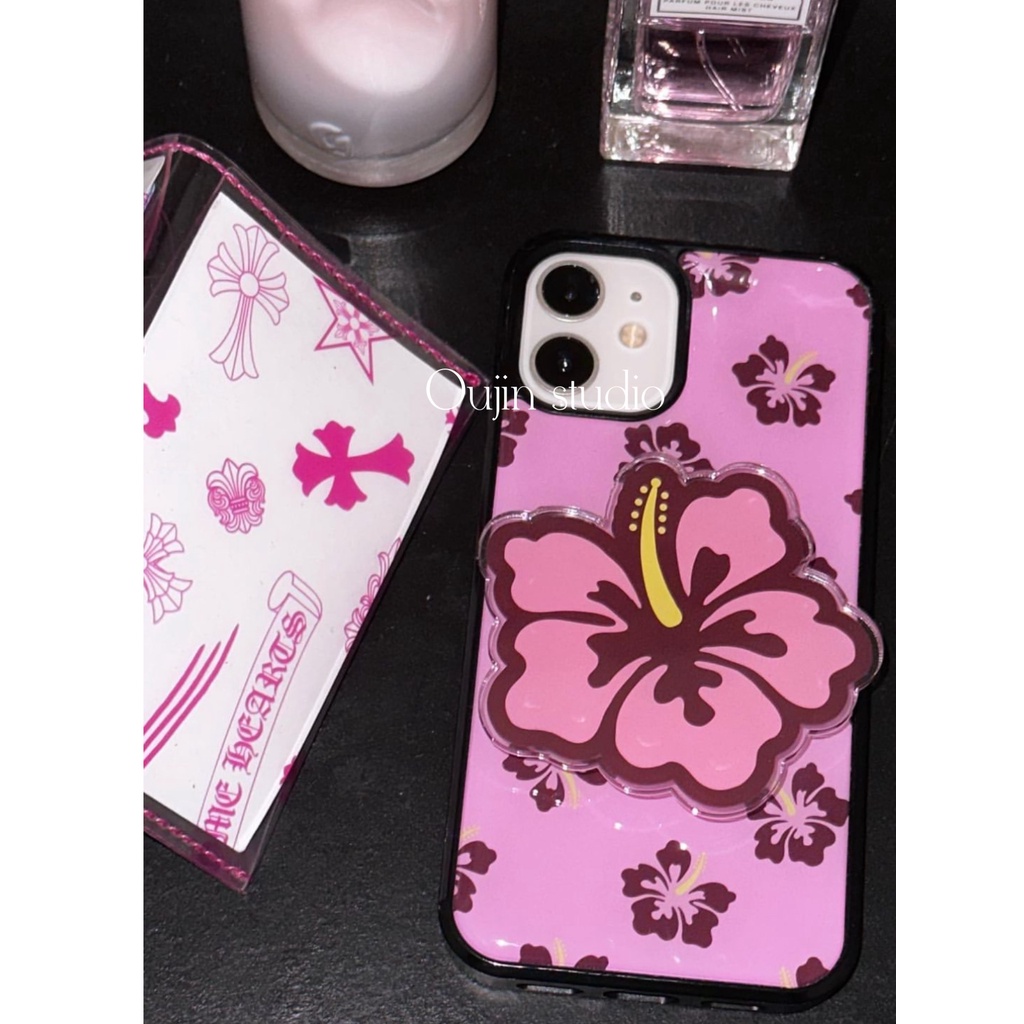 เคสโทรศัพท์มือถือ ลายใบโคลเวอร์สี่แฉก สีโรสโกลด์ สไตล์เกาหลี สําหรับ 15pro 13pro 14promax 12 11