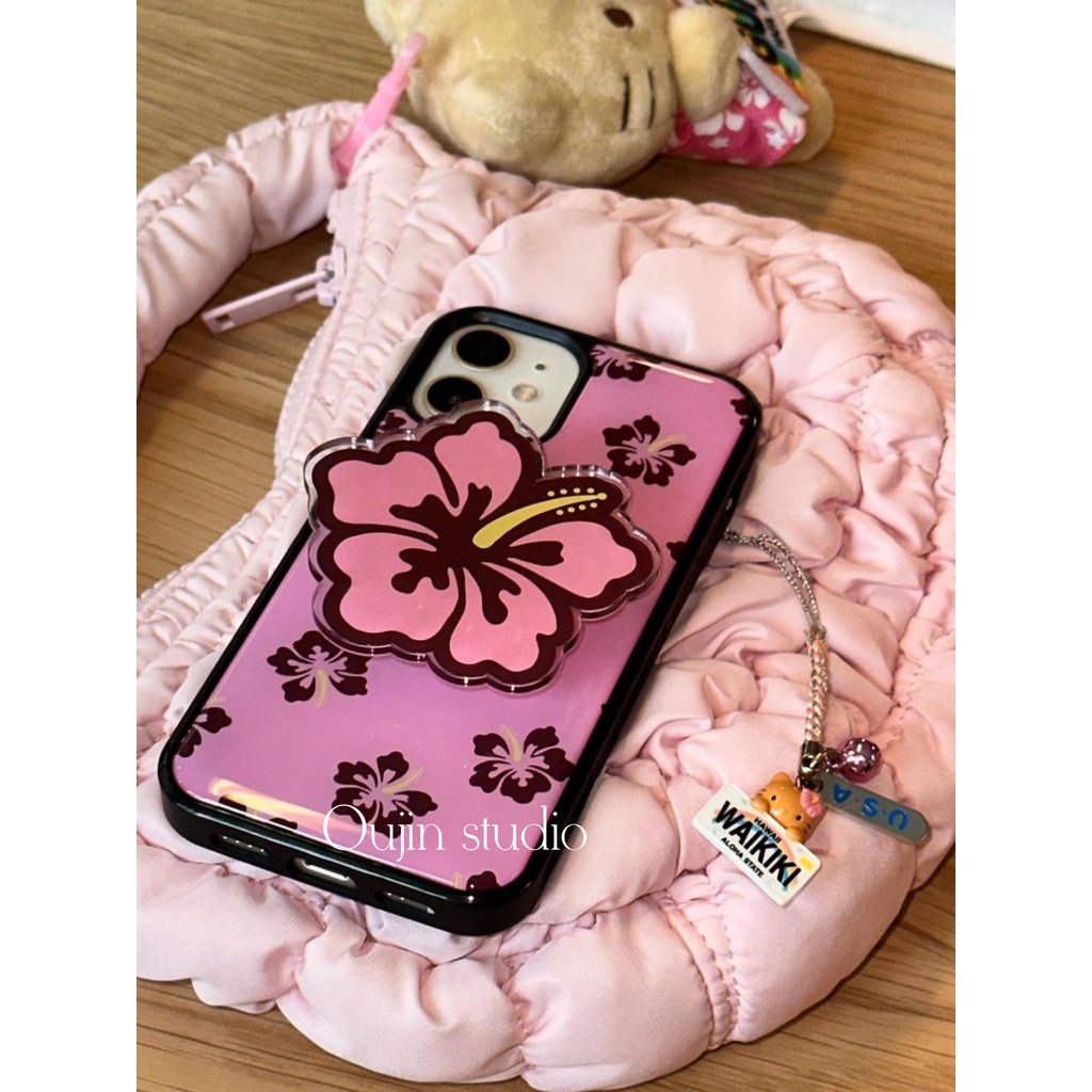 เคสโทรศัพท์มือถือ ลายใบโคลเวอร์สี่แฉก สีโรสโกลด์ สไตล์เกาหลี สําหรับ 15pro 13pro 14promax 12 11