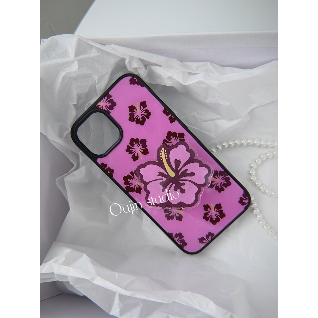 เคสโทรศัพท์มือถือ ลายใบโคลเวอร์สี่แฉก สีโรสโกลด์ สไตล์เกาหลี สําหรับ 15pro 13pro 14promax 12 11