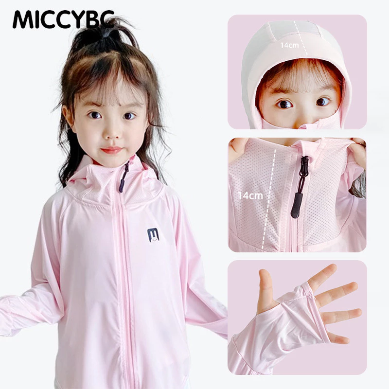 [MICCYBC] 3-12 ปี เสื้อแจ็กเก็ต ป้องกันรังสียูวี ป้องกันแดด แฟชั่นฤดูร้อน สําหรับเด็ก เสื้อคลุมกันแดด มีฮู้ด ผ้าเรยอน ระบายอากาศได้ดี ป้องกันรังสีอัลตราไวโอเลต ลายกระต่าย แฟชั่นฤดูร้อน สําหรับเด็กผู้ชาย และเด็กผู้หญิง พร้อมจัดส่งด่วน