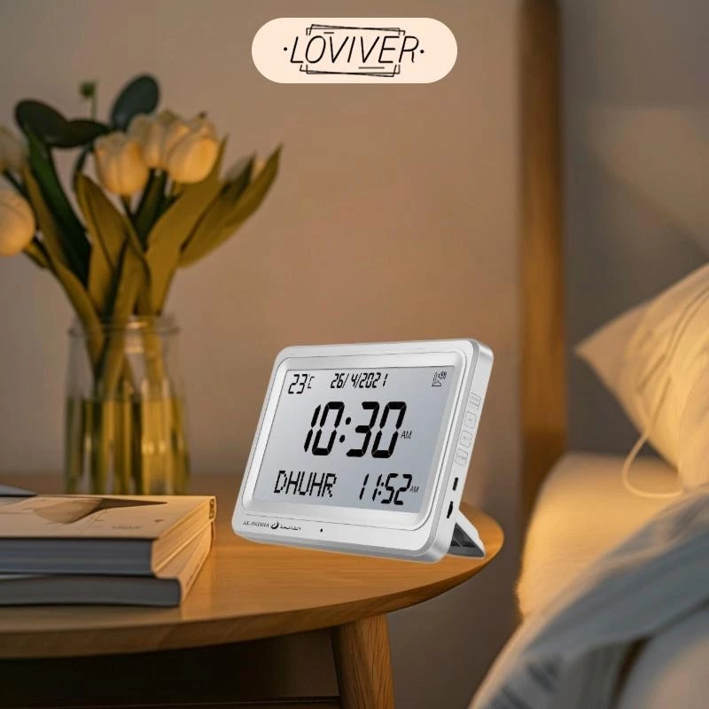 LOVIVER นาฬิกาปลุก อาซาน 8 เสียงสวดมนต์รอมฎอนของขวัญตกแต่งนาฬิกาสวดมนต์ — ของมงคลหมวดพิธีและความเชื่อ
