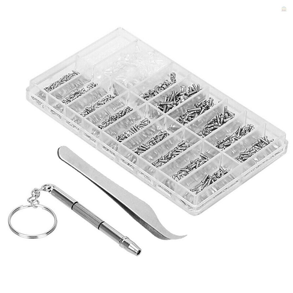 แว่นตาซ่อมชุดชุดสารพันกล่องเก็บการออกแบบ 1000 ชิ้นสกรูและแผ่นไขควง Micro Tweezer สําหรับนาฬิกาแว่นตาซ่อมแบบพกพา