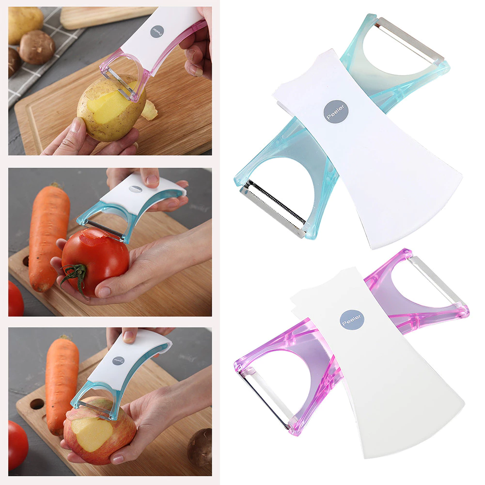 2 In 1 มัลติฟังก์ชั่นผลไม้ผัก Peeler แบบพกพา Good Grip Sharpening Kitchen Peeler สําหรับ Home Kitchen