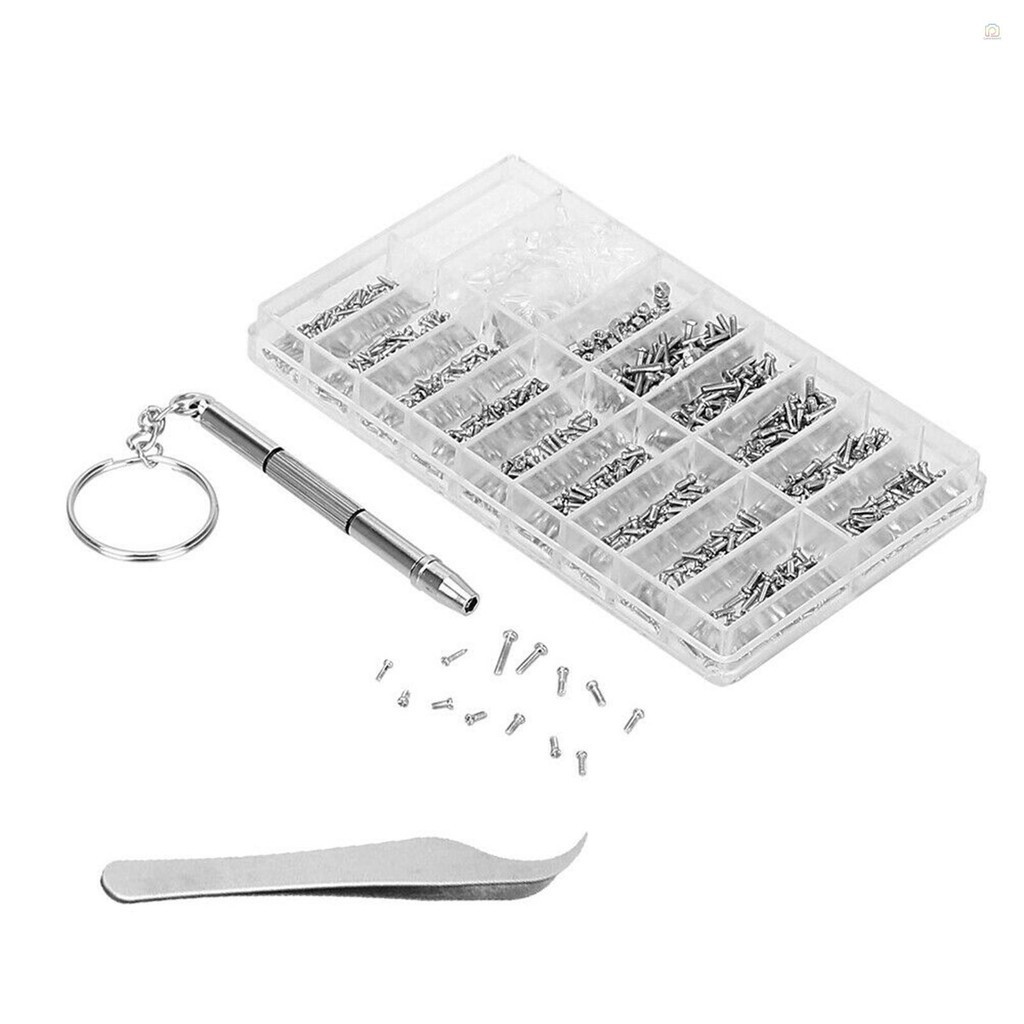 แว่นตาซ่อมชุดชุดสารพันกล่องเก็บการออกแบบ 1000 ชิ้นสกรูและแผ่นไขควง Micro Tweezer สําหรับนาฬิกาแว่นตาซ่อมแบบพกพา