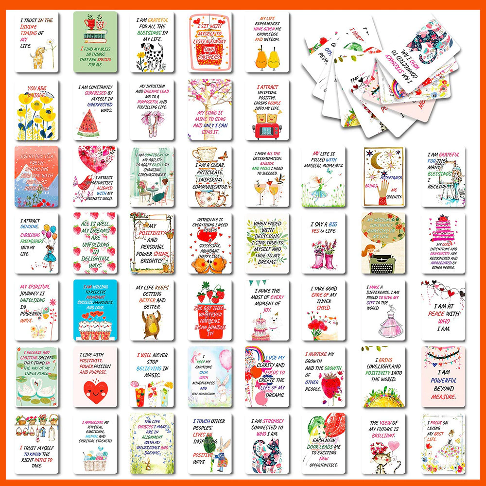 50 ชิ้นการ์ดสร้างแรงบันดาลใจเด็กทุกวันบวกกร่อนการ์ดสร้างแรงบันดาลใจการทําสมาธิแฟลชการ์ดคําคมสร้างแรงบันดาลใจการ์ดที่มีการจัดวางส — ของมงคลหมวดไลฟ์สไตล์และของขวัญ