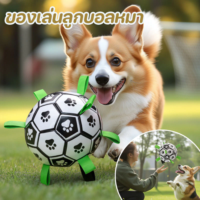 ของเล่นลูกบอลหมา ของเล่นน้องหมา ลูกบอลฝึกสุนัข ทนกัด ทําความสะอาดง่าย
