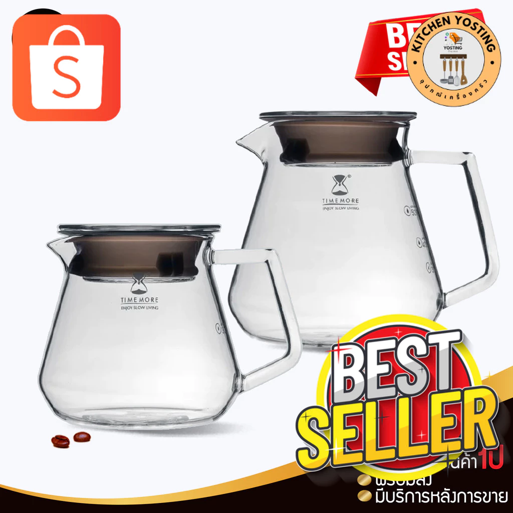 Kitchen Yosting[ มีเก็บปลายทาง ] Timemore Server 360ml./ 600 ml. โถแก้ว เหยือกแก้วสำหรับดริปกาแฟ กดโค้ดลดเพิ่ม_Kitchen Y