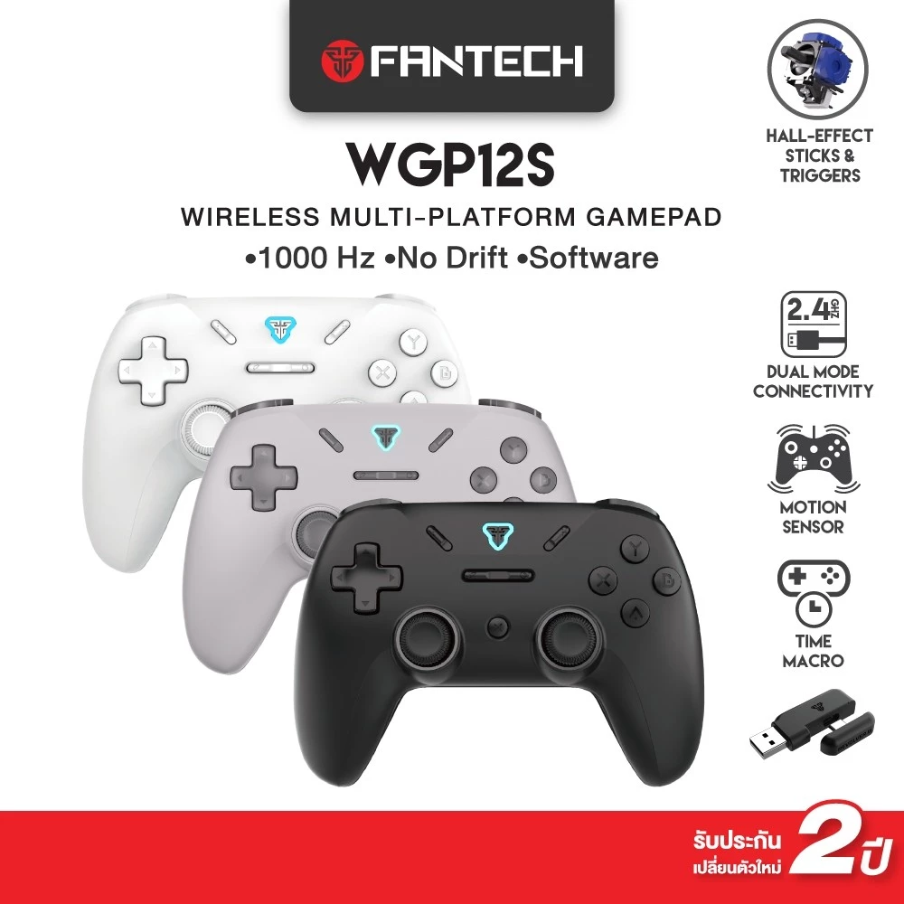 FANTECH จอยเกมมิ่ง จอยเกมไร้สาย Wireless gaming controller ใช้ได้ทั้งมือถือและพีซี รุ่น WGP12S