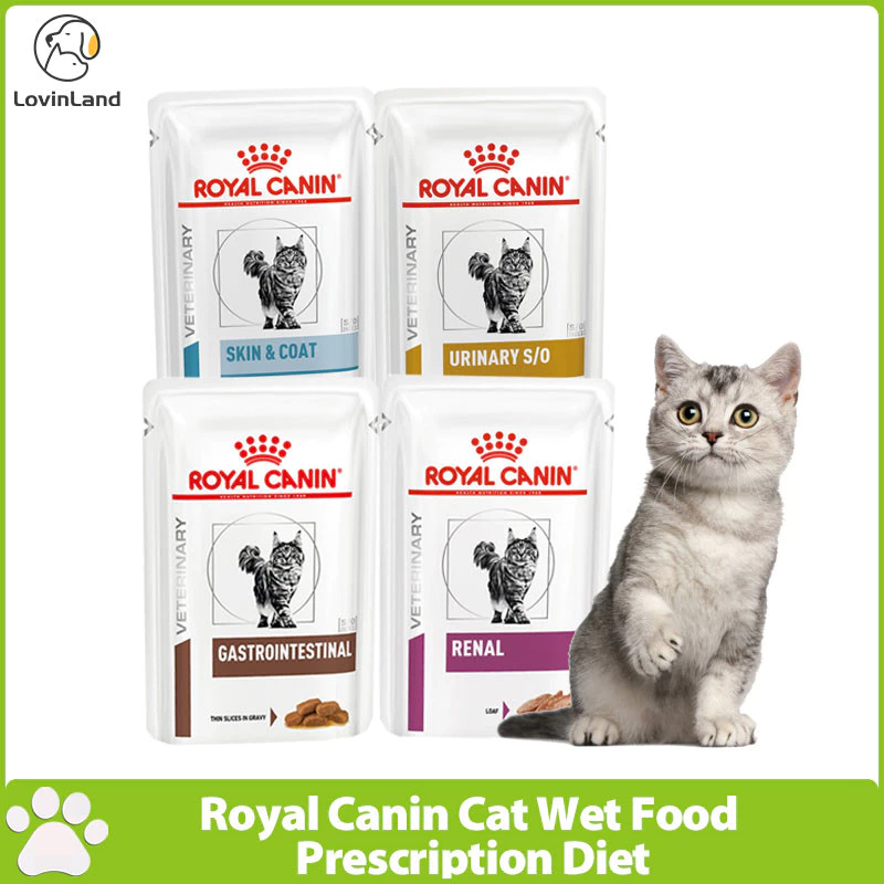 Royal Canin Cat อาหารเปียก Prescription Diet สําหรับแมวโต รองรับ Cat Renal Urinary Health ,ภูมิแพ้เรื้อรังอักเสบลดฟอสฟอรัส, 85g