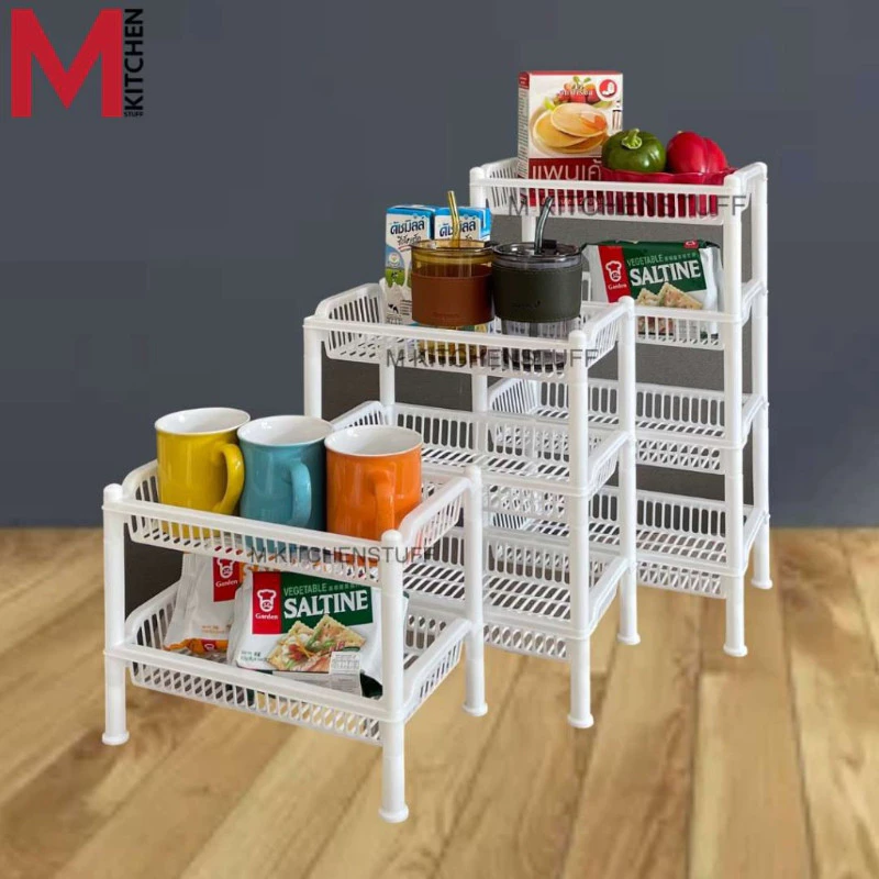 M KITCHEN SC ชั้นวางของ ชั้นวางของในครัว 2/3/4 ชั้น สีขาว (B3)