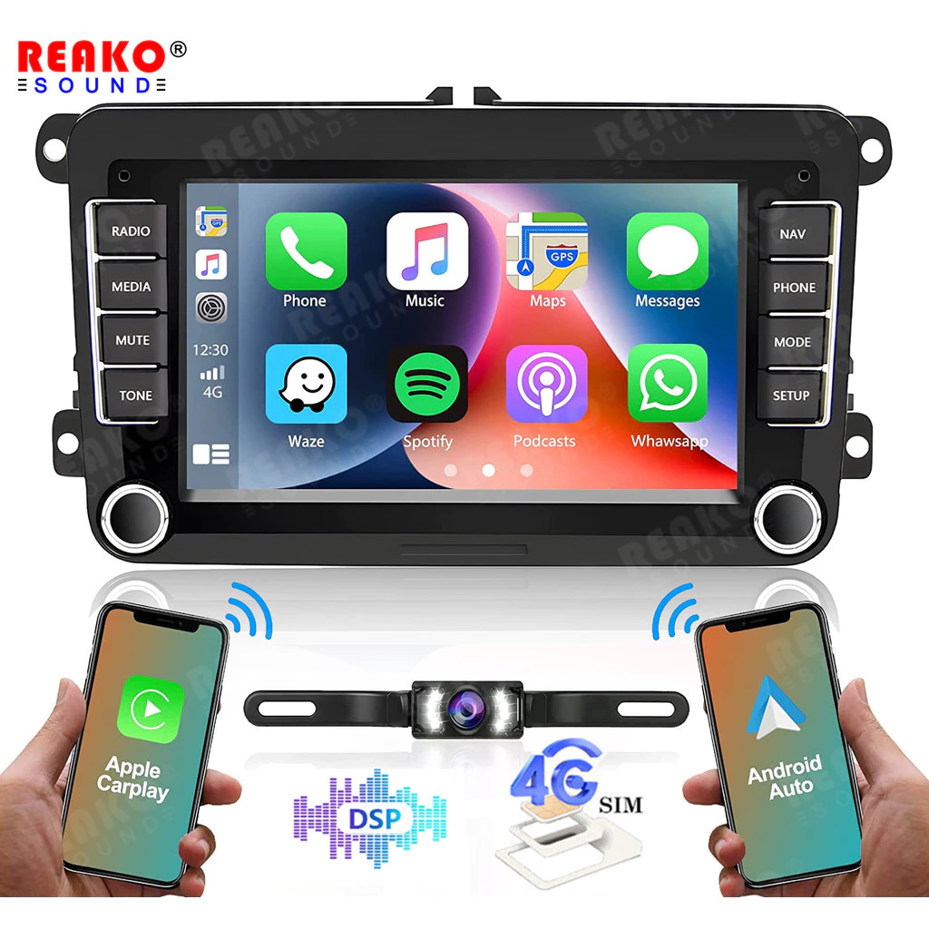 REAKOSOUND 2 Din Android รถวิทยุ GPS สําหรับ VW/Volksgo Octavia golf 5 6 touran passat B6 polo Jetta 2 Din เครื่องเล่นวิทยุ