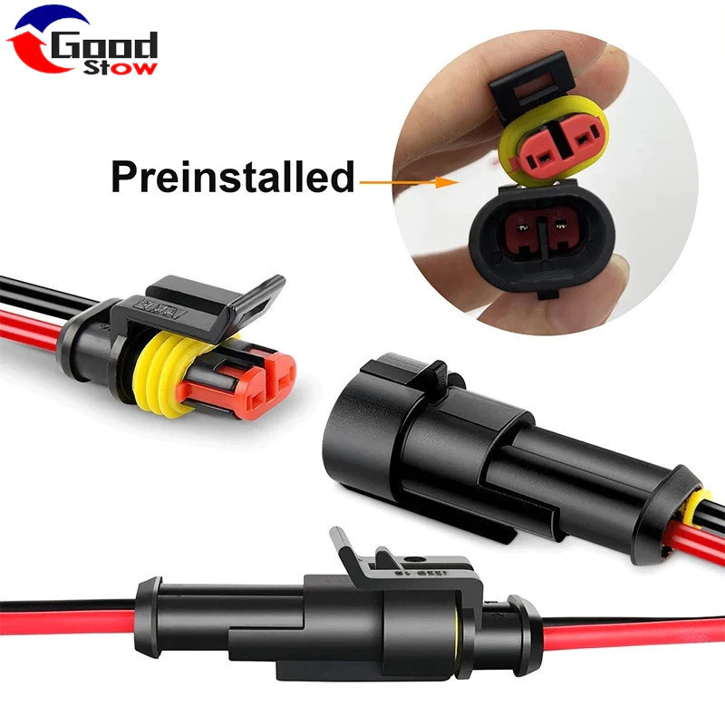 [3-5 วันมาถึง] 1/3/5Set Heavy-Duty 2P ขั้วต่อสายไฟ 14.5 ซม. | ปลั๊กกันน้ําเกรดทางการแพทย์พร้อมคลิปล็อค, UL94 V-0 ไนลอนสําหรับระบบไฟฟ้ารถจักรยานยนต์/เรือ