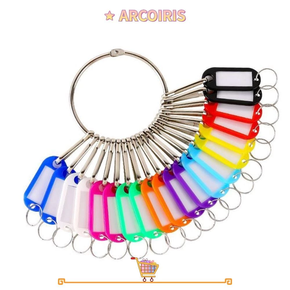 ARCOIRIS 10/20/30/40 ชิ้นแท็กกุญแจ,พลาสติกโปร่งใสหน้าต่างแหวนกุญแจ,ป้ายกระดาษเปล่าพร้อมแผ่นตัวเลขโลหะแยกแหวนพวงกุญแจอุปกรณ์เช่า — ของมงคลหมวดเลขมงคล