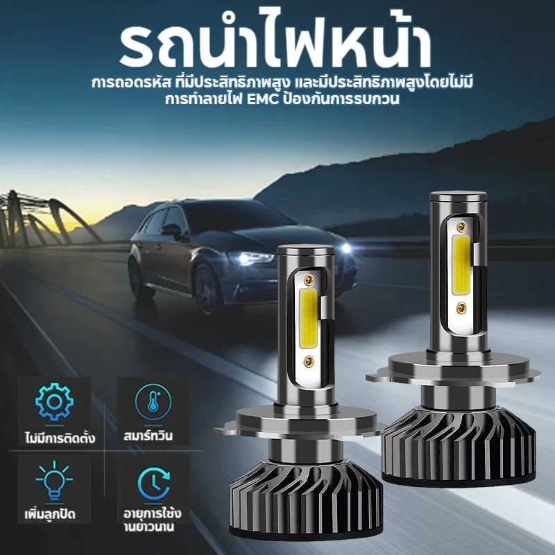 ไฟตัดหมอก H7 ไฟจักรยานยนต์ H4 Led อเนกประสงค์ หลอดไฟLed ไฟหน้าLed หลอดไฟ ไฟสีขาว