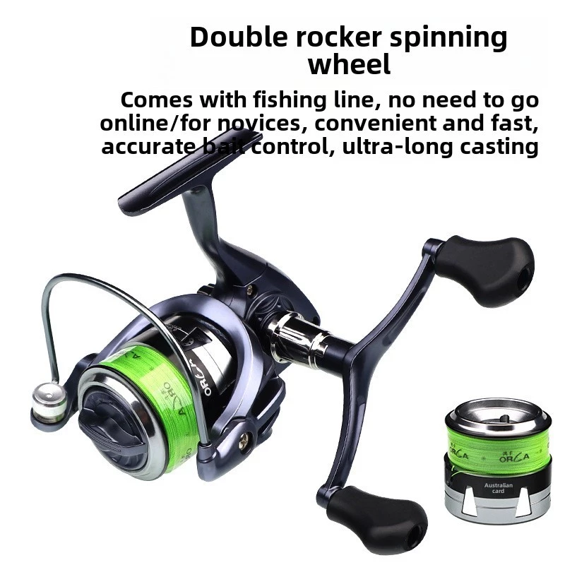 All-Metal Spool Fishing Wheel Fishing Wheel Spinning Reel Reel for Telescopic Fishing Rod Fishing R