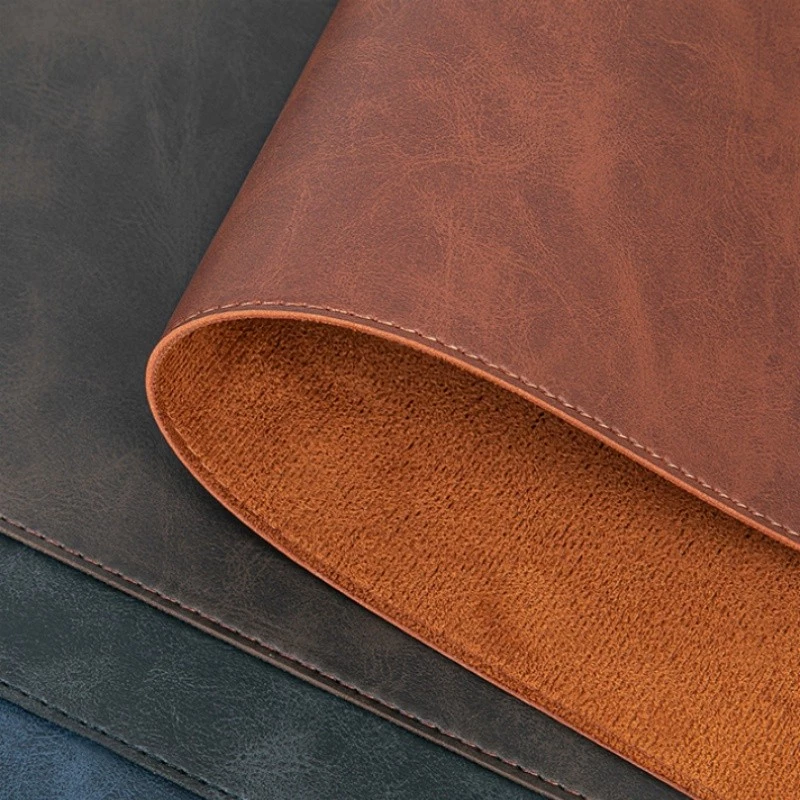 เมาส์ขนาดใหญ่ desk mat แผ่นรองเมาส์หนังม้าบ้าเลียนแบบแผ่นรองโต๊ะหนัง PVC แผ่นรองโต๊ะหนังสือป้องกันการลื่นไถลป้องกันสิ่งสกปรก100X50 120x60cm mouse pad