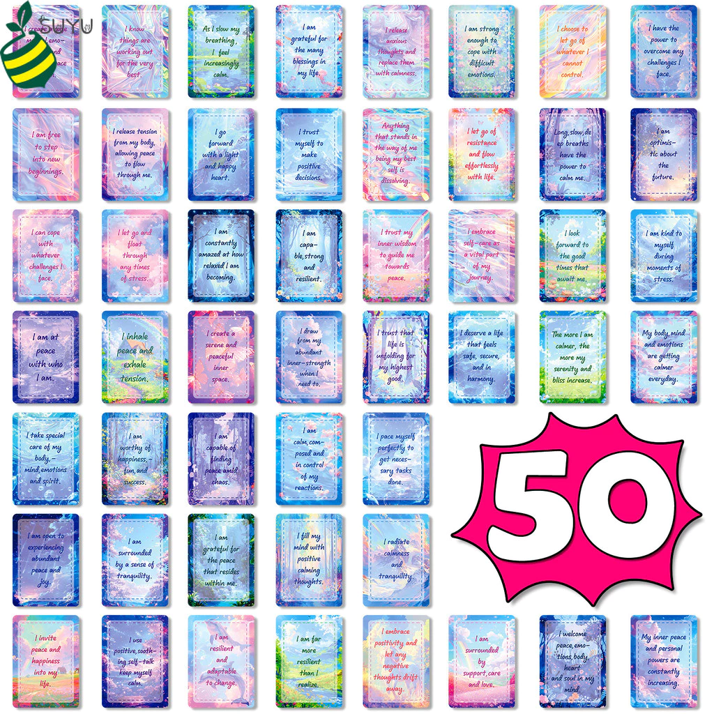 50ชิ้นการ์ดสร้างแรงบันดาลใจ,การกําหนดค่าส่งเสริมสร้างแรงบันดาลใจคําคมผู้หญิงการ์ดสร้างแรงบันดาลใจ,หัวใจบวกบัตรประชุม,การ์ดอวยพรเพื่อน,ครอบครัว,รั — ของมงคลหมวดไลฟ์สไตล์และของขวัญ