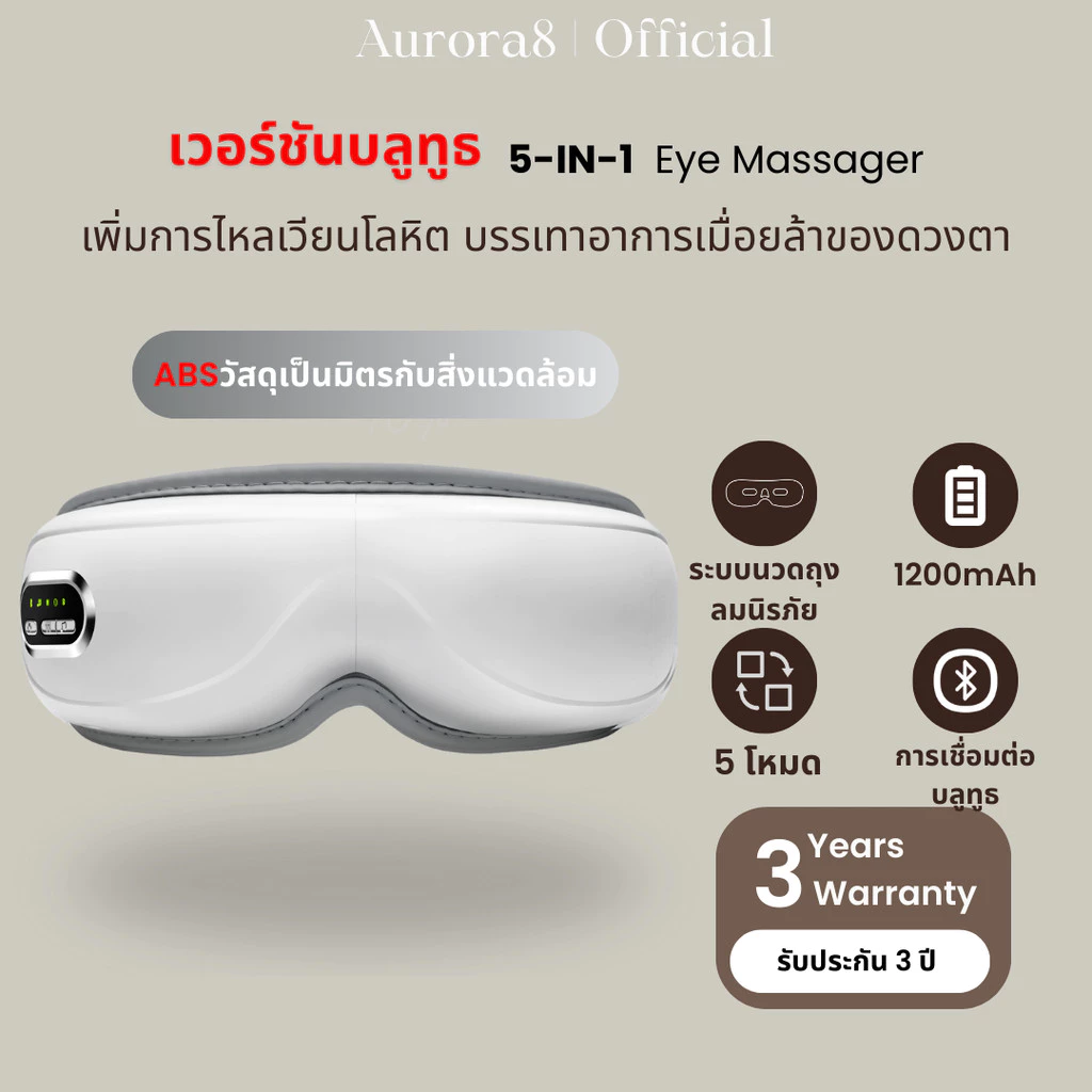 พร้อมส่ง เครื่องนวดตาอัจฉริยะ AI Smart Eye Massager ผ่อนคลายกล้ามเนื้อตา ลดตาพร่า คลายเครียด ระบบแรงดัน ประคบร้อน สั่นสะเทือนพับได