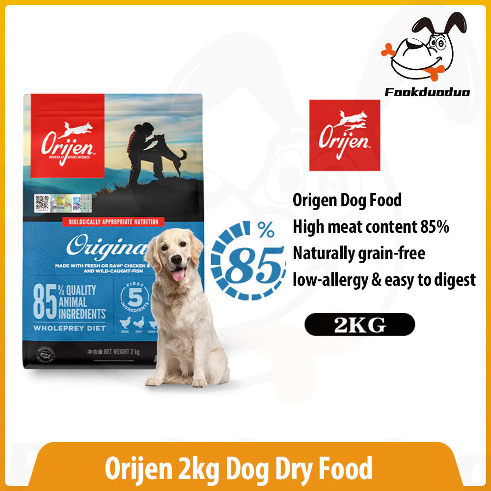 Orijen Original Dog Food 2kg Chicken Flavour Grain-Free & Six Fish Dog อาหารแห้งเหมาะสําหรับทุกระยะ