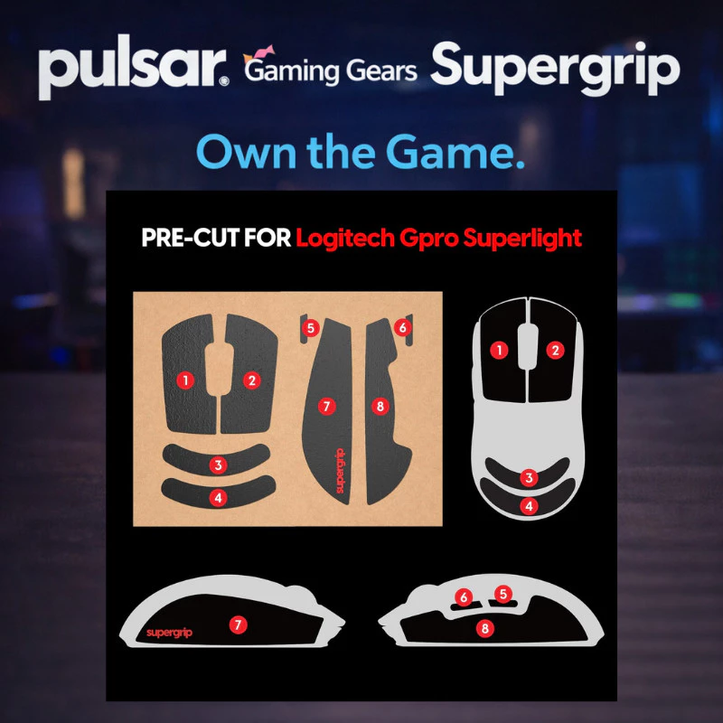 Universal Pre-Cut Anti-Slip Grip Tape for Gaming Mice - Pulsar Gaming Gears Supergrip Series
