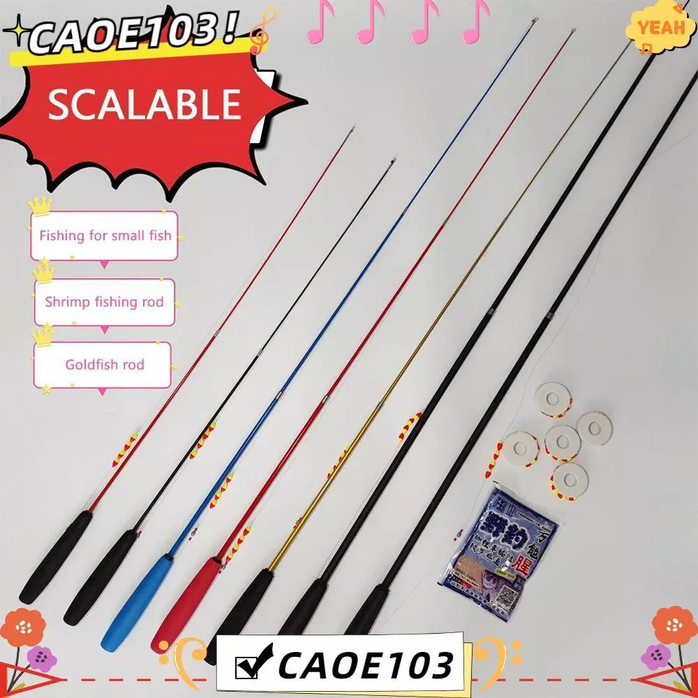 CAOE ชุดคันเบ็ด,หล่อ Rod Telescopic Fishing Rod ชุด, Travel Fishing Gear Glass Fibre Spincast Fishing Reel 0.7/1.0/1.5/1.8/2.1 M Feeder Rod Combo Fishing