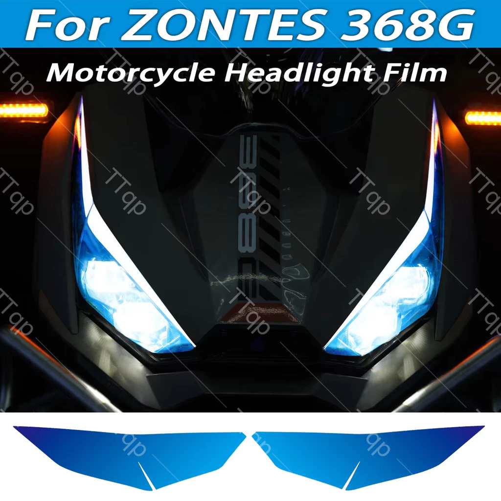 สําหรับ ZONTES zontes 368G 368 G 2024-2026 Tint ไฟหน้ารถจักรยานยนต์ป้องกันฟิล์มสติกเกอร์ Moto สกู๊ตเตอร์ไวนิลอุปกรณ์เสริม Decals