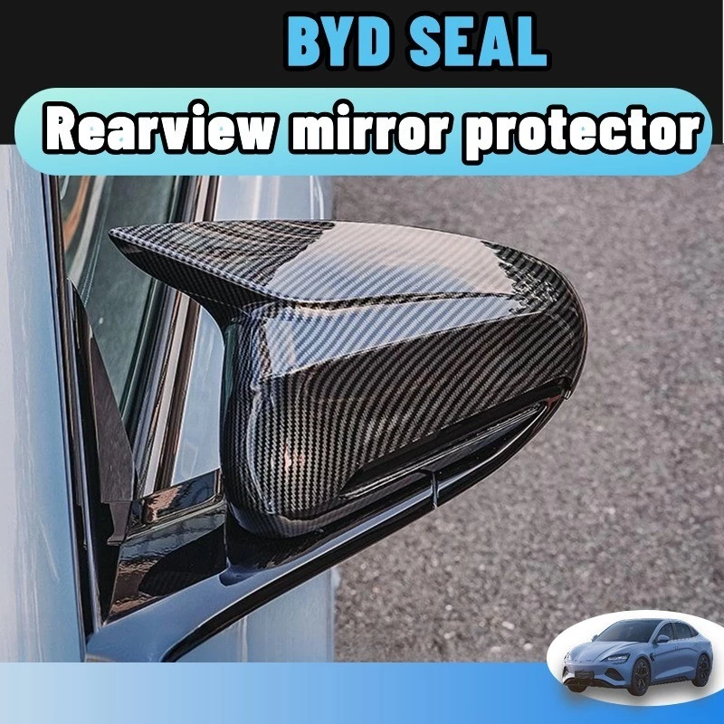 丨Byd seal ฝาครอบกระจกมองหลังคาร์บอนไฟเบอร์ boydkit ชุดแต่ง ของแต่ง 2 ชิ้น Abs สําหรับ ติดตั้งง่าย กันรอยขีดข่วน สีดํา