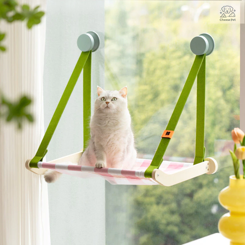 CheesePet แฮมม็อสแมว แขวนห้องนอนแมว เตียงแมว แขวนบนชานชา หน้าต่าง แก้ว แฮมม็อสแมว ใช้ได้ทุกฤดู ห้องนอนแมว