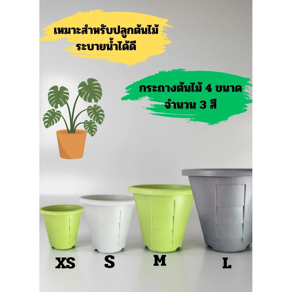 Nanoกระถางปลูกต้นไม้ กระถางพลาสติก กระถาง2เเบบ กระถาง กระถางทรงกลม กระถางคุณภาพดีกระถางต้นไม้ — ของมงคลหมวดบ้านและฮวงจุ้ย