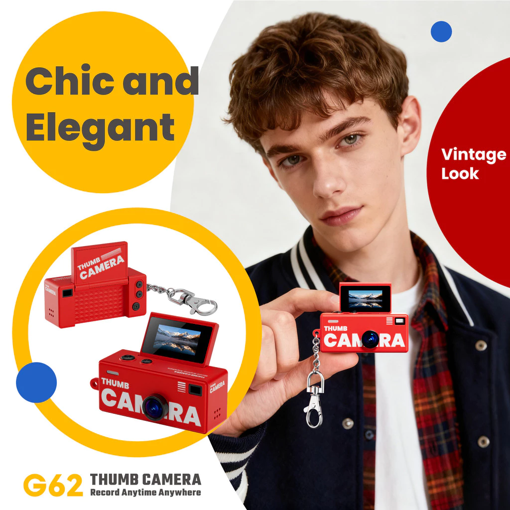 แบบพกพา G62 Thumb กล้อง 26g Ultra-Light 1080P HD Video Recorder 21 ตัวกรองและแสงเสริม,เหมาะสําหรับปาร์ตี้ขี่จักรยานสัตว์เลี้ยงบันทึก