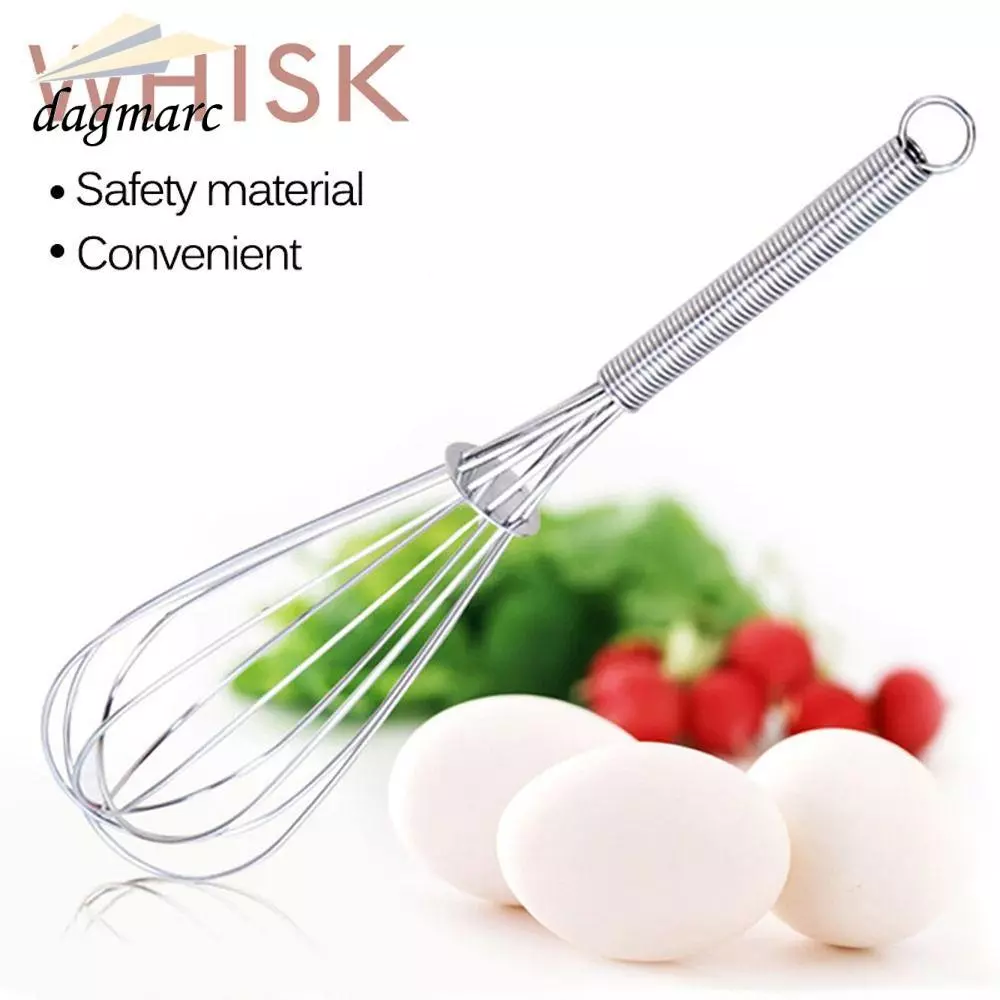 DAGMARC เครื่องตีไข่ Mixer, Manual Kitchen Baking Utensil Egg Whisk, Multifunctional Stainless Steel Balloon Wire Milk Cream Butter Whisk Mixer Kitchen