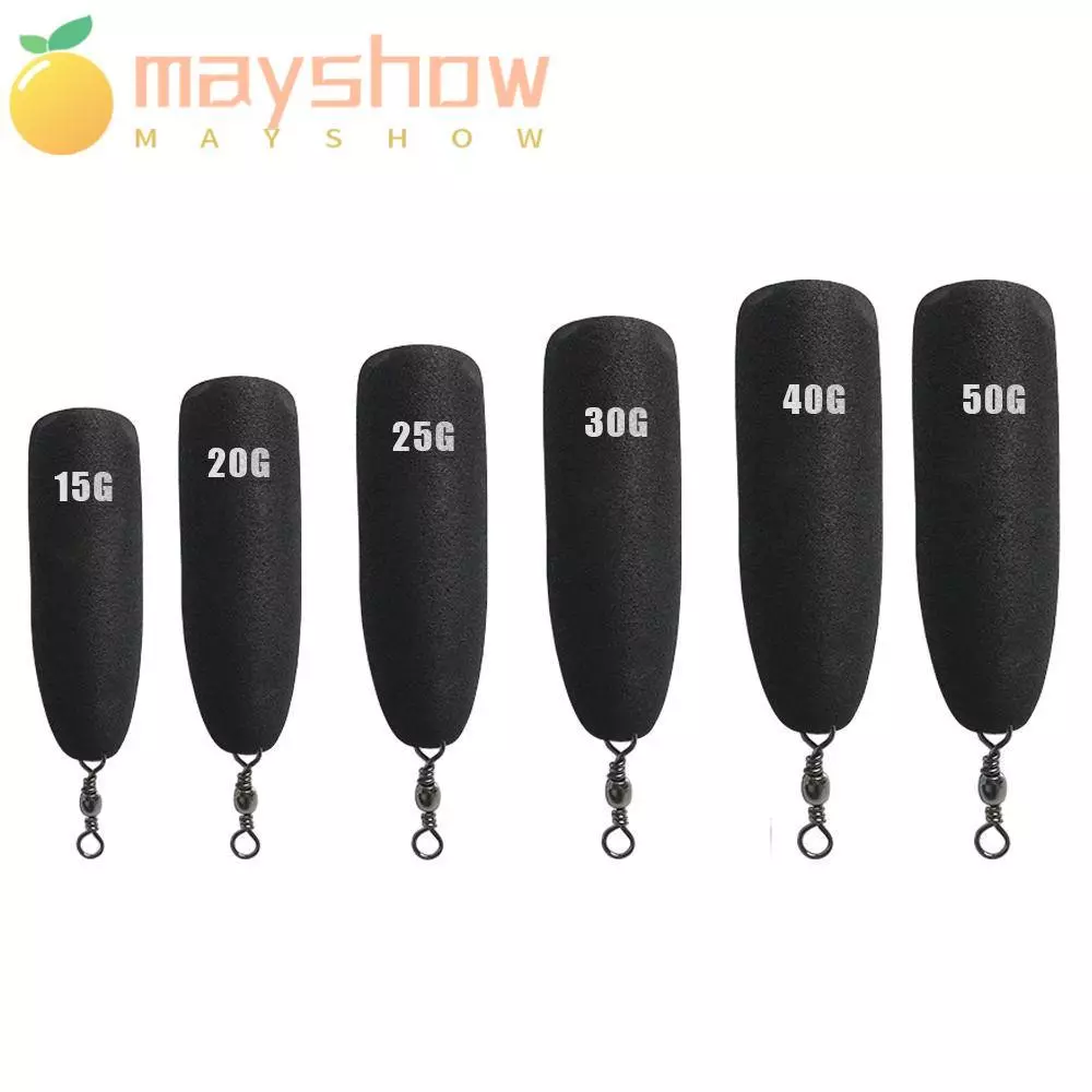 MAYSHOW 10PCS EVA Fishing Float, Black Sea Fishing Black Buoy, Hot 15-50g Rock Fishing Dual-purpose Sea Fishing Floats ตกปลาทะเล