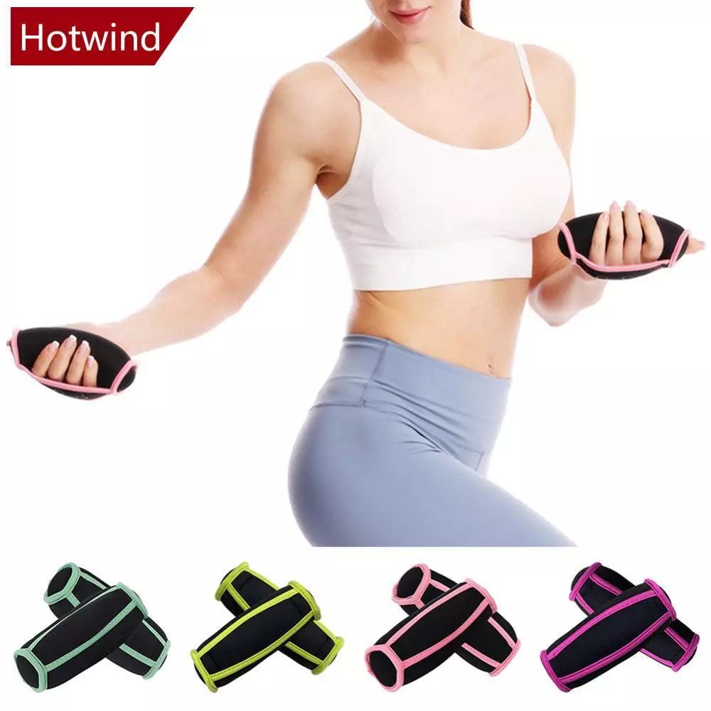 HTT 2 ชิ้นผู้หญิงซอฟต์แวร์ Hand-held Dumbbell Sandbag แขนน้ําหนัก Dumbbell Sandbag 2Lbs Dumbbell Neoprene สําหรับโยคะฟิตเนสกระโดดการออกกําลังกาย