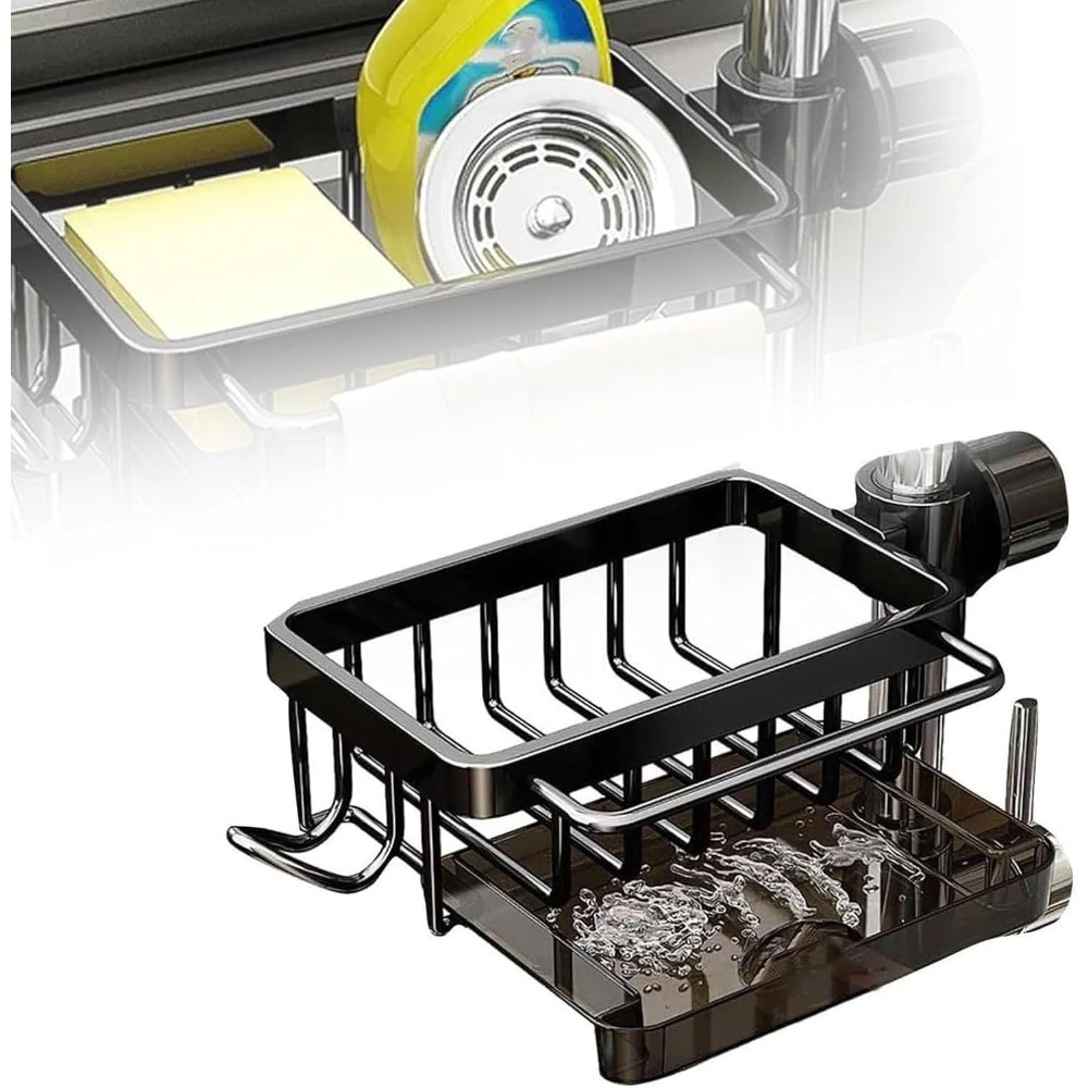Multi Function Kitchen Sink Organizer ถาดก๊อกน้ําฟองน้ําสบู่ผ้าเช็ดตัวสําหรับ Home Kitchen Counter