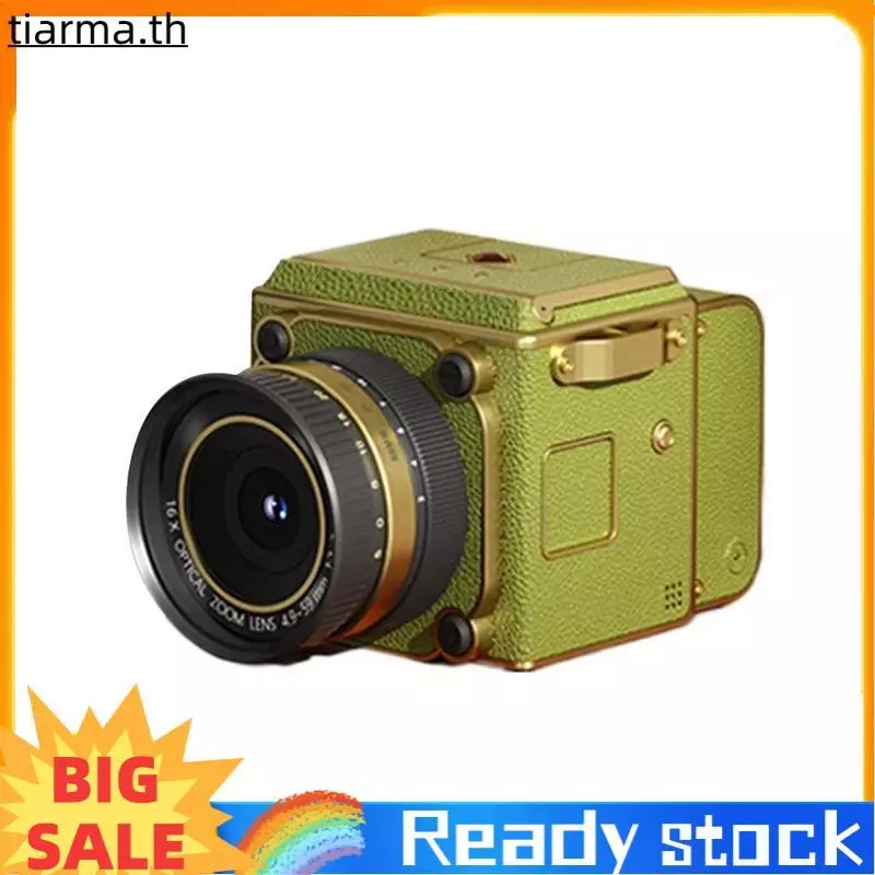 TIARMA Retro Digital CCD กล้อง Retro กล้องดิจิตอลกล้องแบบพกพานักเรียน Photo 4K HD ซูมกล้องดิจิตอลการถ่ายภาพการเดินทาง Cam สีเขียว