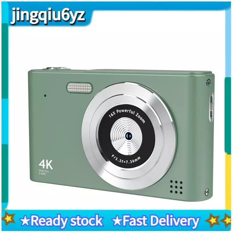 J&UHD 1080P 2.4 นิ้ว 240x320 กล้องดิจิตอล กล้องแบบชาร์จไฟได้ กล้อง 44MP สีเขียว