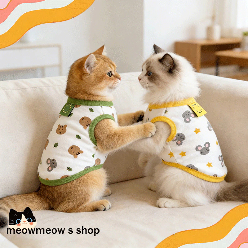 ✨ เสื้อกั๊กแมวฤดูร้อน บางเบา ระบายอากาศ😺กันขนร่วง นุ่ม เหมาะแมวอเมริกันช็อต แมวบริติชช็อต แมวสีน้ำเงิน แมวบราเดอร์